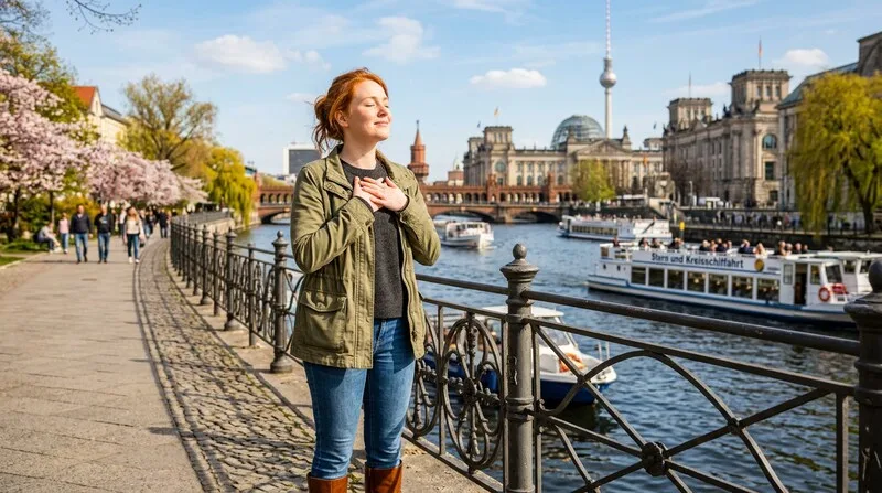 Mann atmet tief durch — Stress und Bluthochdruck