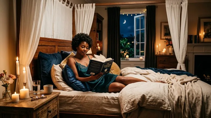 Frau öffnet morgens die Augen im Sonnenlicht — Circadianer Rhythmus innere Uhr