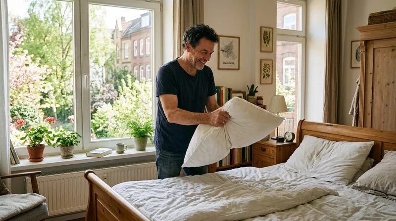 Frau hält Nahrungsergänzung — Stress und Immunsystem