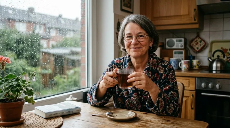 Frau bereitet Smoothie mit magnesiumreichen Zutaten in der Küche zu